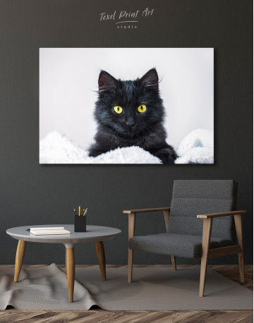 Cute Black Kitten Canvas Wall Art - image 7