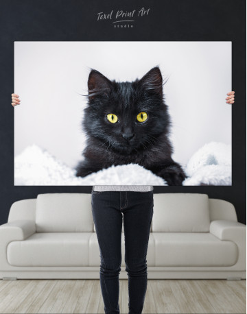 Cute Black Kitten Canvas Wall Art - image 3