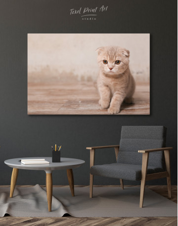 Tan Scottish Fold Kitten Canvas Wall Art - image 6