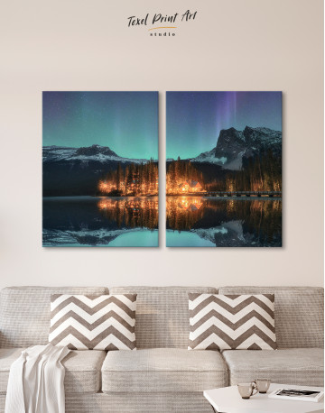 Emerald Lake Aurora Borealis Canvas Wall Art - image 7