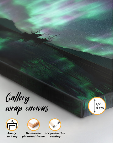Aurora Borealis Landscape Canvas Wall Art - image 3
