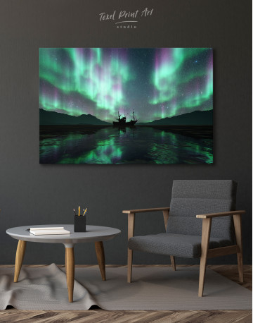 Aurora Borealis Landscape Canvas Wall Art - image 7
