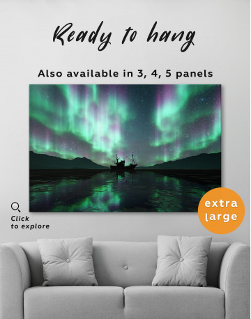 Aurora Borealis Landscape Canvas Wall Art - image 8
