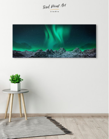 Panoramic Aurora Borealis Mountains Canvas Wall Art - image 4
