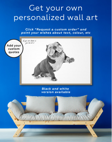 Framed Smiling American Bully Canvas Wall Art - image 3