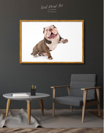Framed Smiling American Bully Canvas Wall Art - image 4
