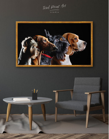 Framed Group Photo of Dogs Canvas Wall Art - image 3