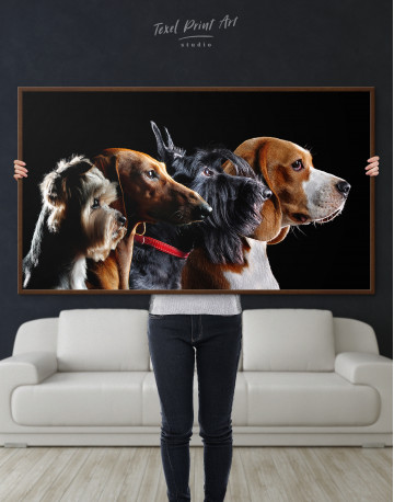 Framed Group Photo of Dogs Canvas Wall Art - image 4