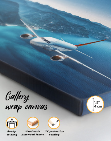 Aeroplane Flying Over Islands Scene Canvas Wall Art - image 6