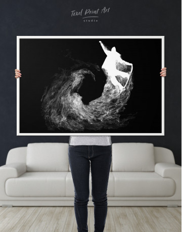 Framed Silhouette Snowboarder Jump Canvas Wall Art - image 4