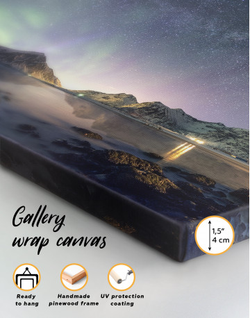 Polar Light Mountain Landscape Canvas Wall Art - image 2