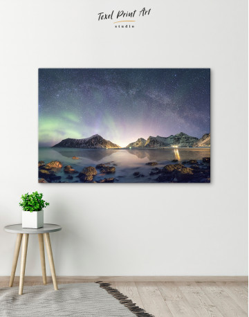 Polar Light Mountain Landscape Canvas Wall Art - image 4