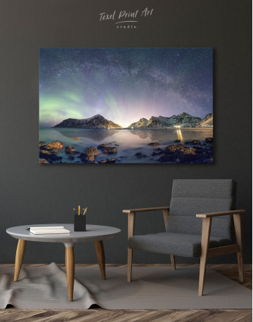 Polar Light Mountain Landscape Canvas Wall Art - image 6