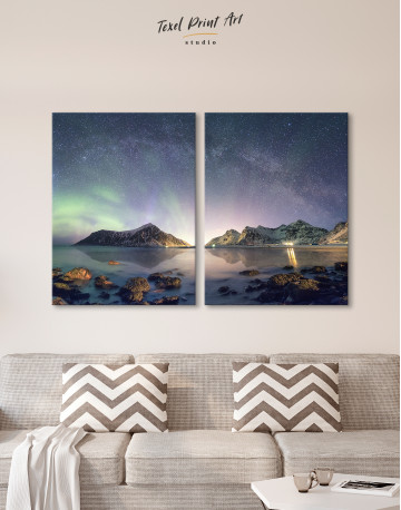 Polar Light Mountain Landscape Canvas Wall Art - image 9