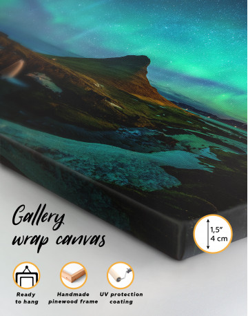 Kirkjufell  Northern Lights Landscape Canvas Wall Art - image 6