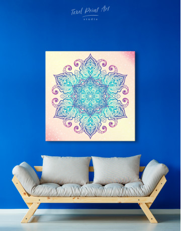 Blue and Purple Mandala Canvas Wall Art - image 2