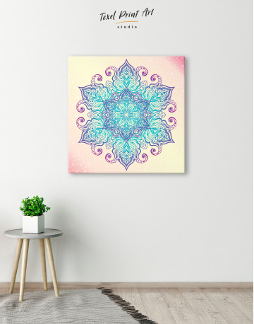 Blue and Purple Mandala Canvas Wall Art - image 3