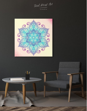 Blue and Purple Mandala Canvas Wall Art - image 4