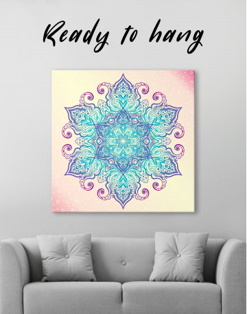Blue and Purple Mandala Canvas Wall Art