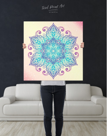 Blue and Purple Mandala Canvas Wall Art - image 6