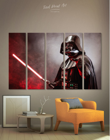 5 Panels Star Wars Darth Vader Canvas Wall Art