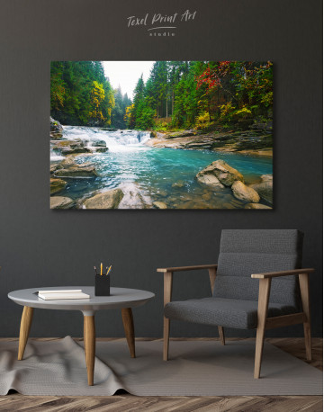 Mountain River Waterfall Canvas Wall Art - image 6