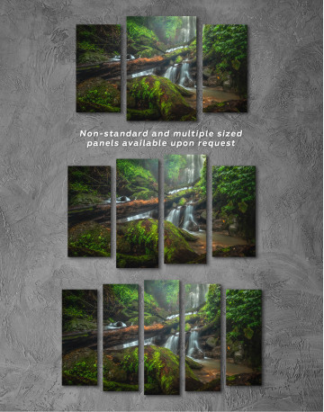 Forest Waterfall Scene Canvas Wall Art - image 5