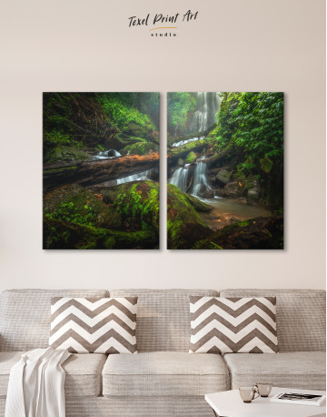 Forest Waterfall Scene Canvas Wall Art - image 10