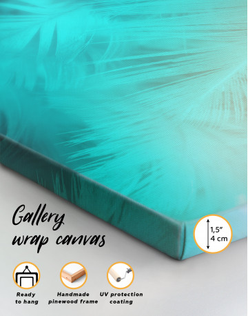 Light Teal and Orange Feather Canvas Wall Art - image 8