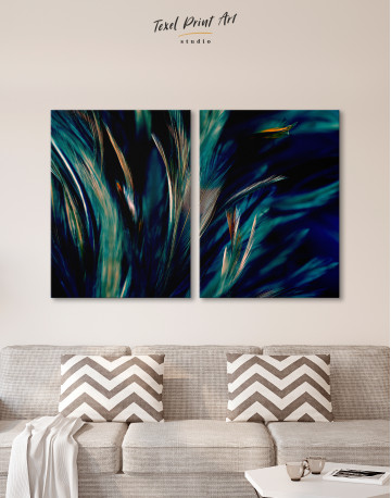 Colorful Chicken Feathers Canvas Wall Art - image 1