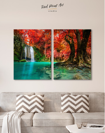 Erawan Waterfall Thailand Canvas Wall Art - image 9