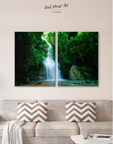 Forest Waterfall Canvas Wall Art - image 1