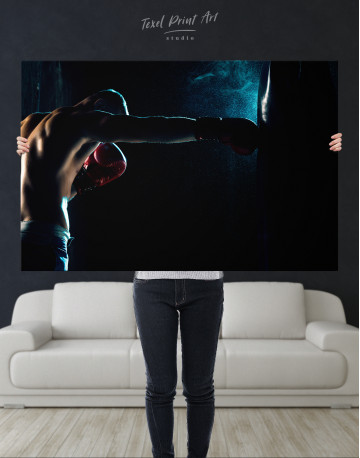 Boxer Punching a Punching Bag Canvas Wall Art - image 10