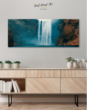 Panoramic Skogafoss Waterfall Canvas Wall Art