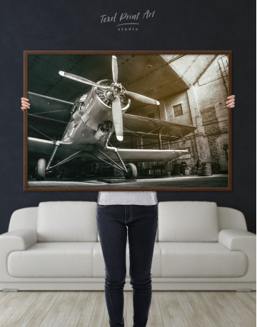 Framed Silver Vintage Aircraft Canvas Wall Art - image 4