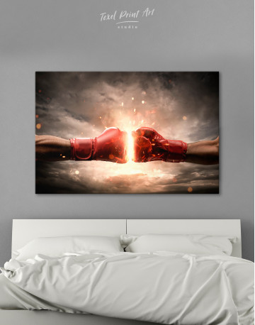 Two Hands In Boxing Gloves Canvas Wall Art