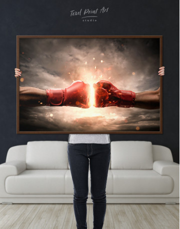 Framed Two Hands In Boxing Gloves Canvas Wall Art - image 4