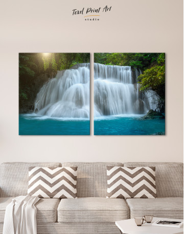 Huai Mae Khamin Waterfall Landscape Canvas Wall Art - image 1