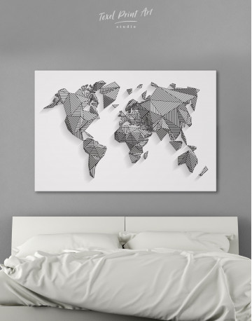 Abstract Geometric World Map Canvas Wall Art