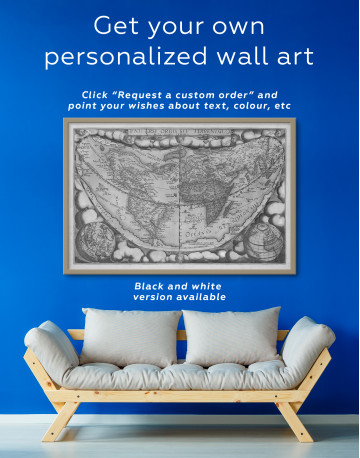 Framed Map of the Ancient World Canvas Wall Art - image 2