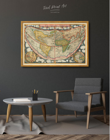 Framed Map of the Ancient World Canvas Wall Art - image 3
