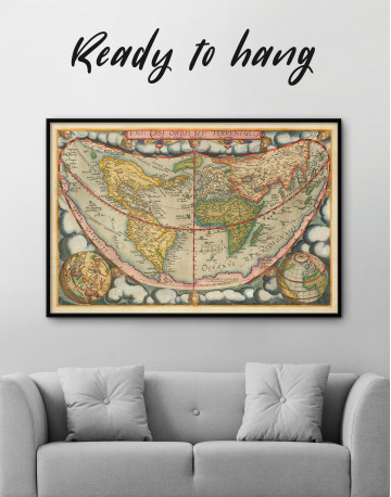 Framed Map of the Ancient World Canvas Wall Art