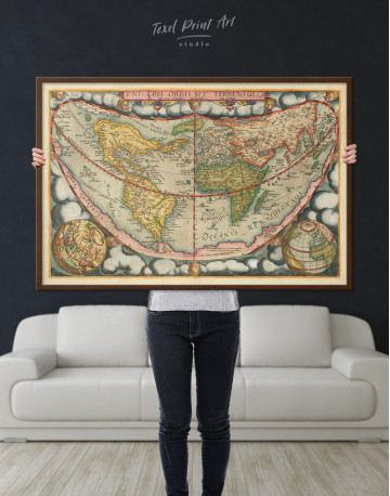 Framed Map of the Ancient World Canvas Wall Art - image 4