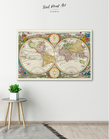 Ancient Hemisphere World Map Canvas Wall Art - image 3