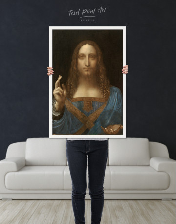 Framed Salvator Mundi Canvas Wall Art - image 1