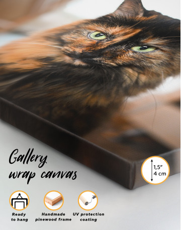 Fluffy Black Calico Cat Canvas Wall Art - image 8