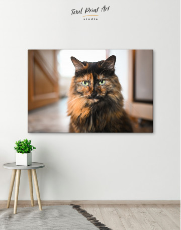 Fluffy Black Calico Cat Canvas Wall Art - image 6