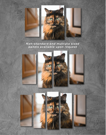 Fluffy Black Calico Cat Canvas Wall Art - image 5