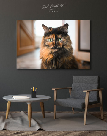 Fluffy Black Calico Cat Canvas Wall Art - image 4