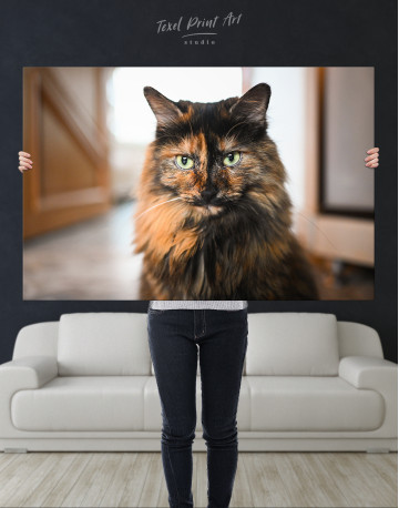 Fluffy Black Calico Cat Canvas Wall Art - image 10